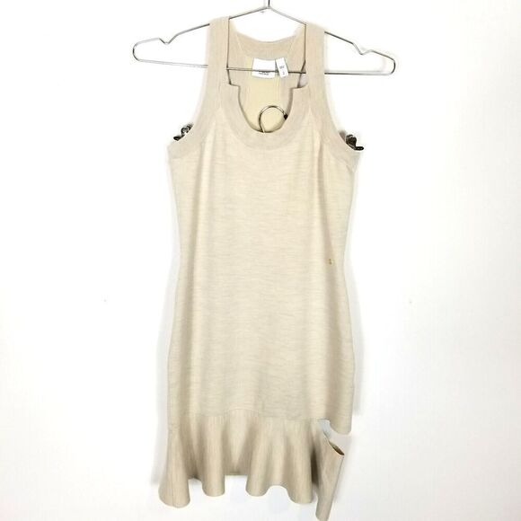 Burberry Dresses & Skirts - Burberry Women' Oatmeal Saadia Peplum Mini Dress Sz S Wool Blend Designer Party